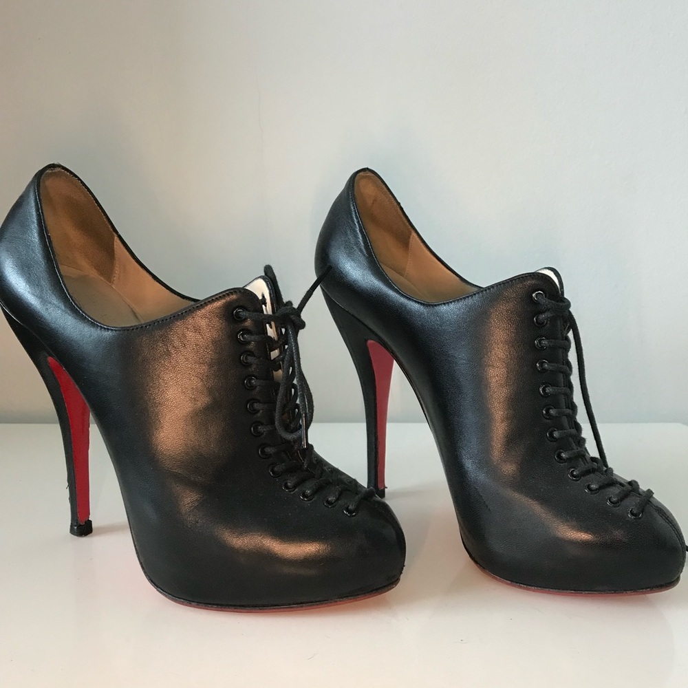 Christian Louboutin lace-up booties, black